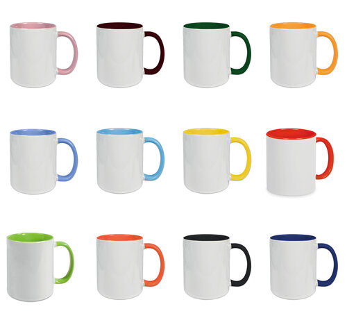Kaffeebecher farbig - Bedruckung beidseitig
