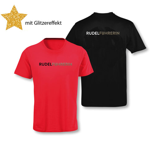 T-Shirt Kurzarm „Rudelführerin“ in Glitzer